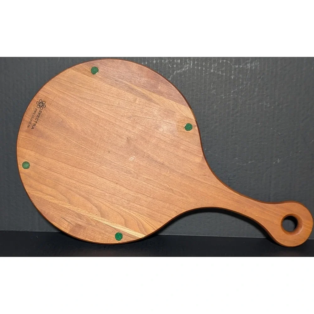 Vintage Spectra State College PA Teak Appetizer Serving Paddle/Cutting Board